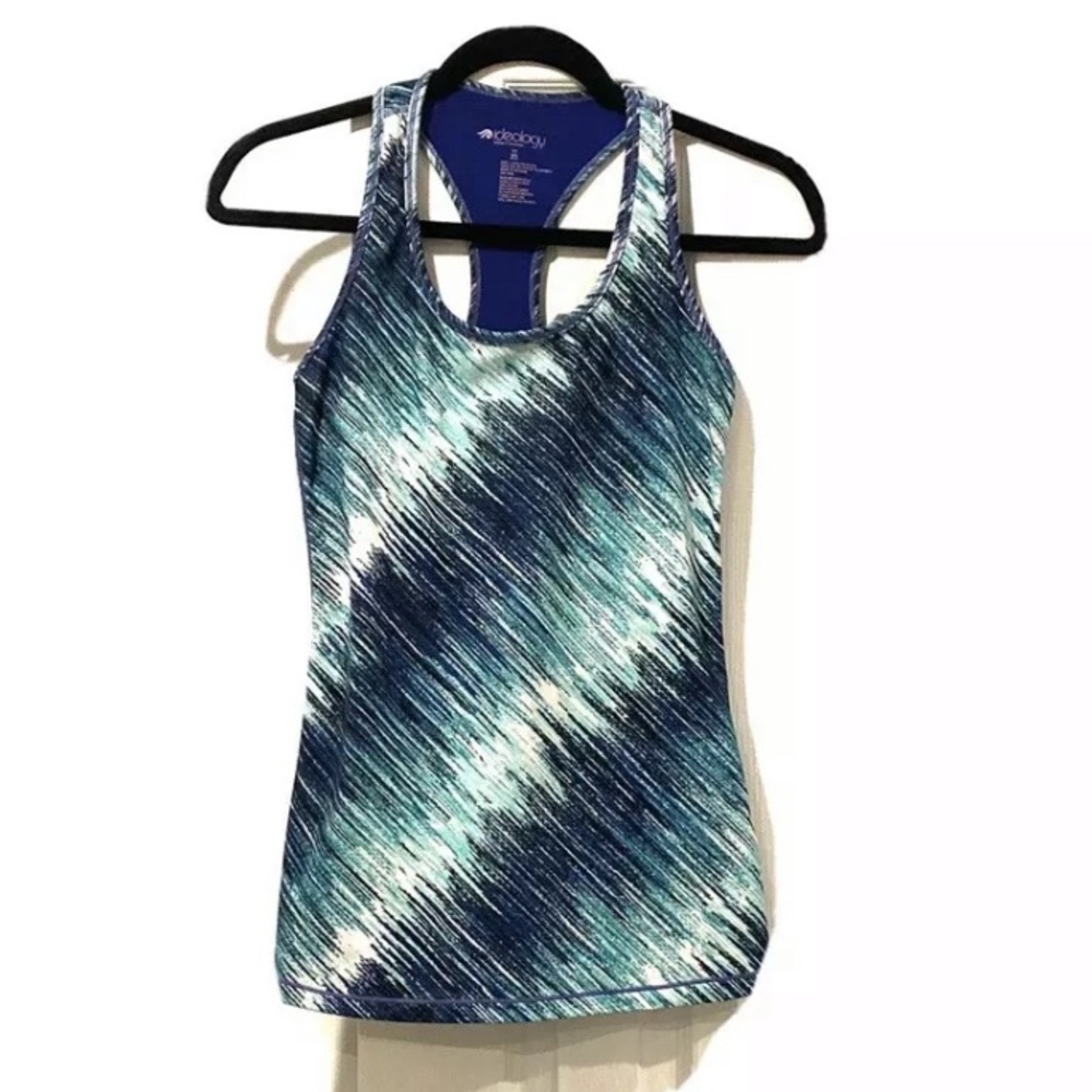 Ideology Womens blue patterned workout top XS